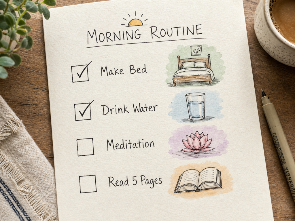 Atomic Habits by James Clear: The Ultimate Practical Summary and Guide 4 Use a visual habit checklist to build a consistent morning routine