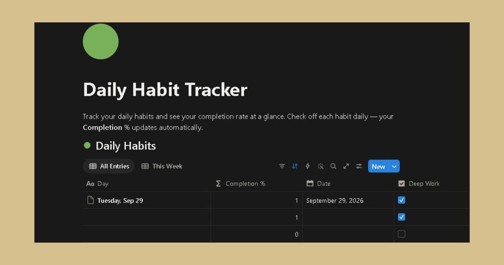 how to create a habit tracker in notion